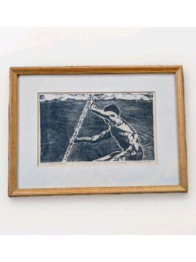 Vintage Woodcut Print “Journey” by P.P. Arber (1978) Signed Limited Edition 1/20